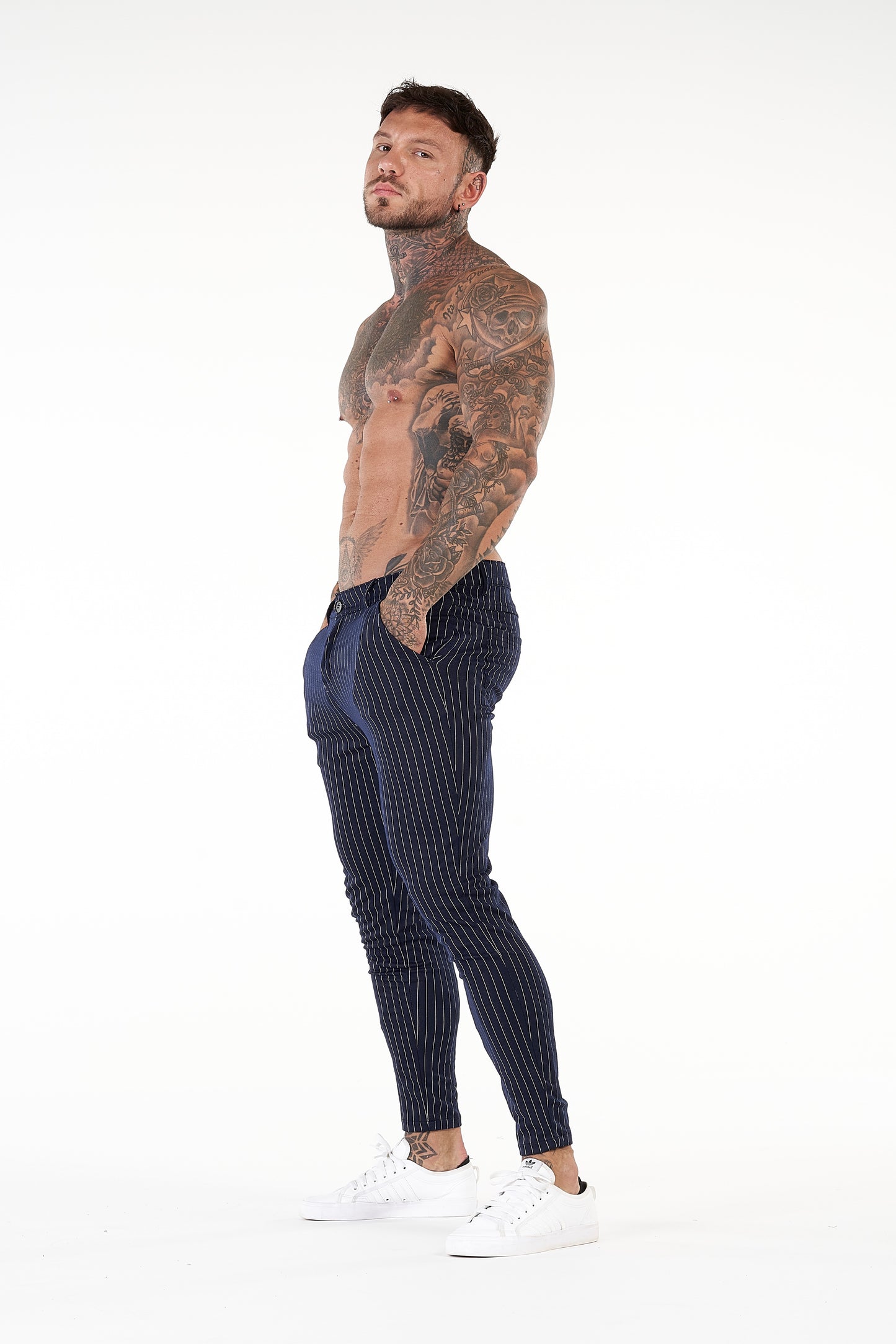 Striped Trousers - Blue