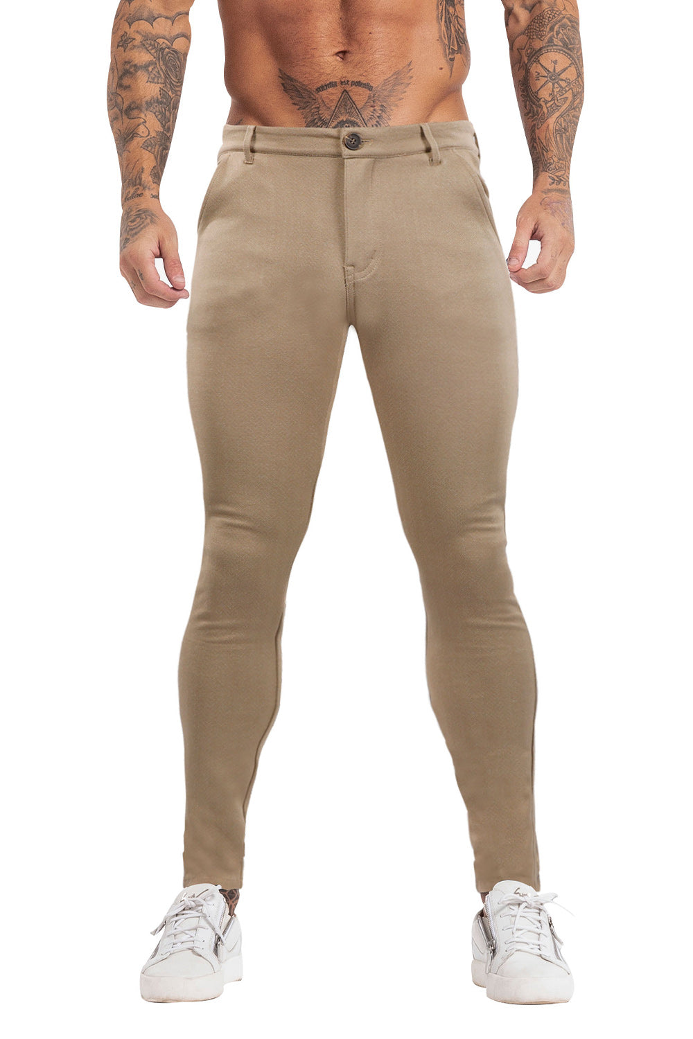 Light Khaki High Stretchable Trousers