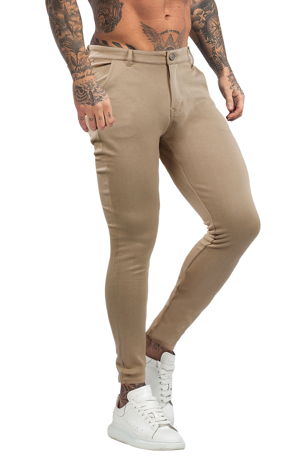 Light Khaki High Stretchable Trousers