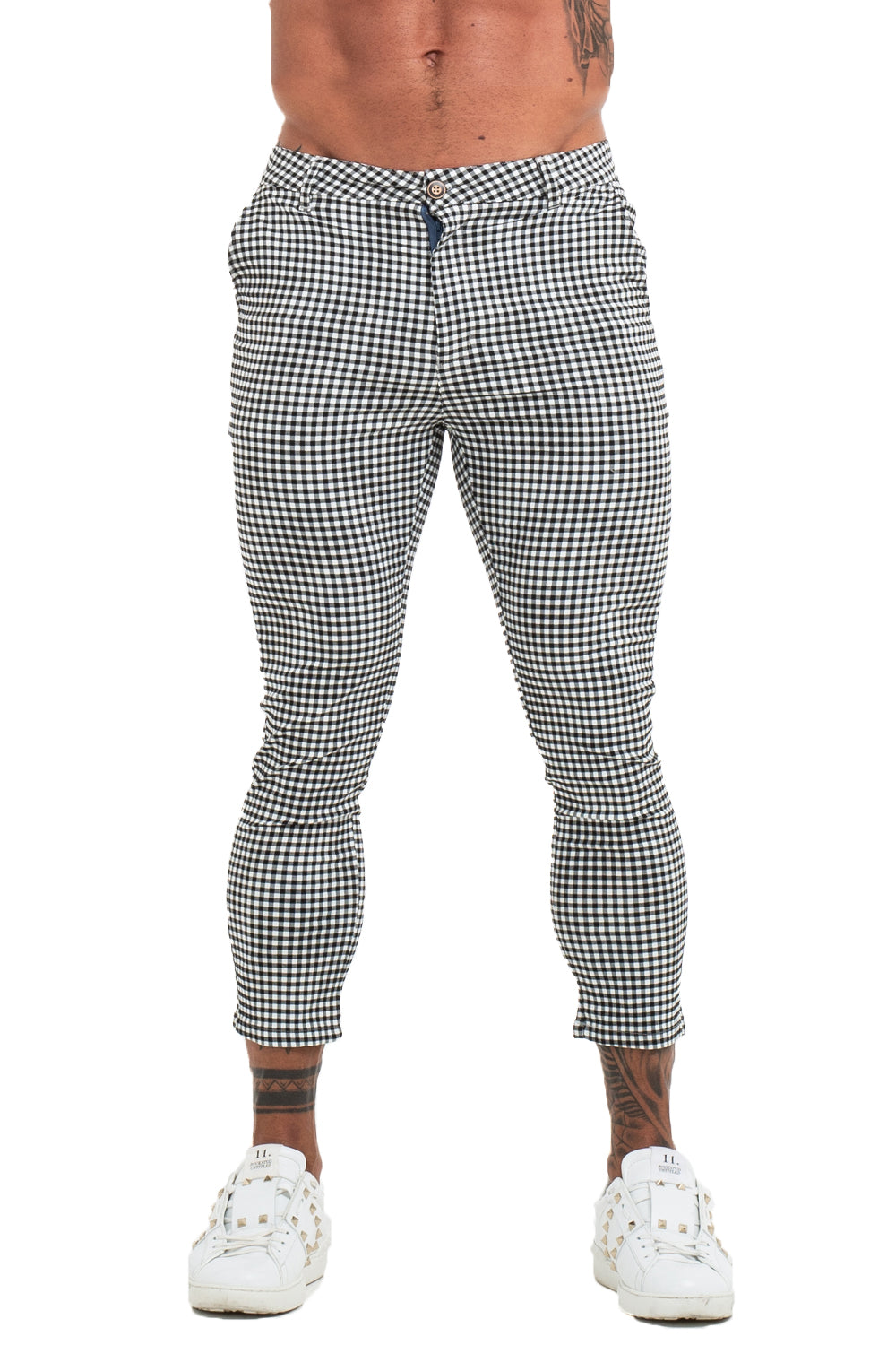 Small Black White Checks Trousers – MensFashionsWorld