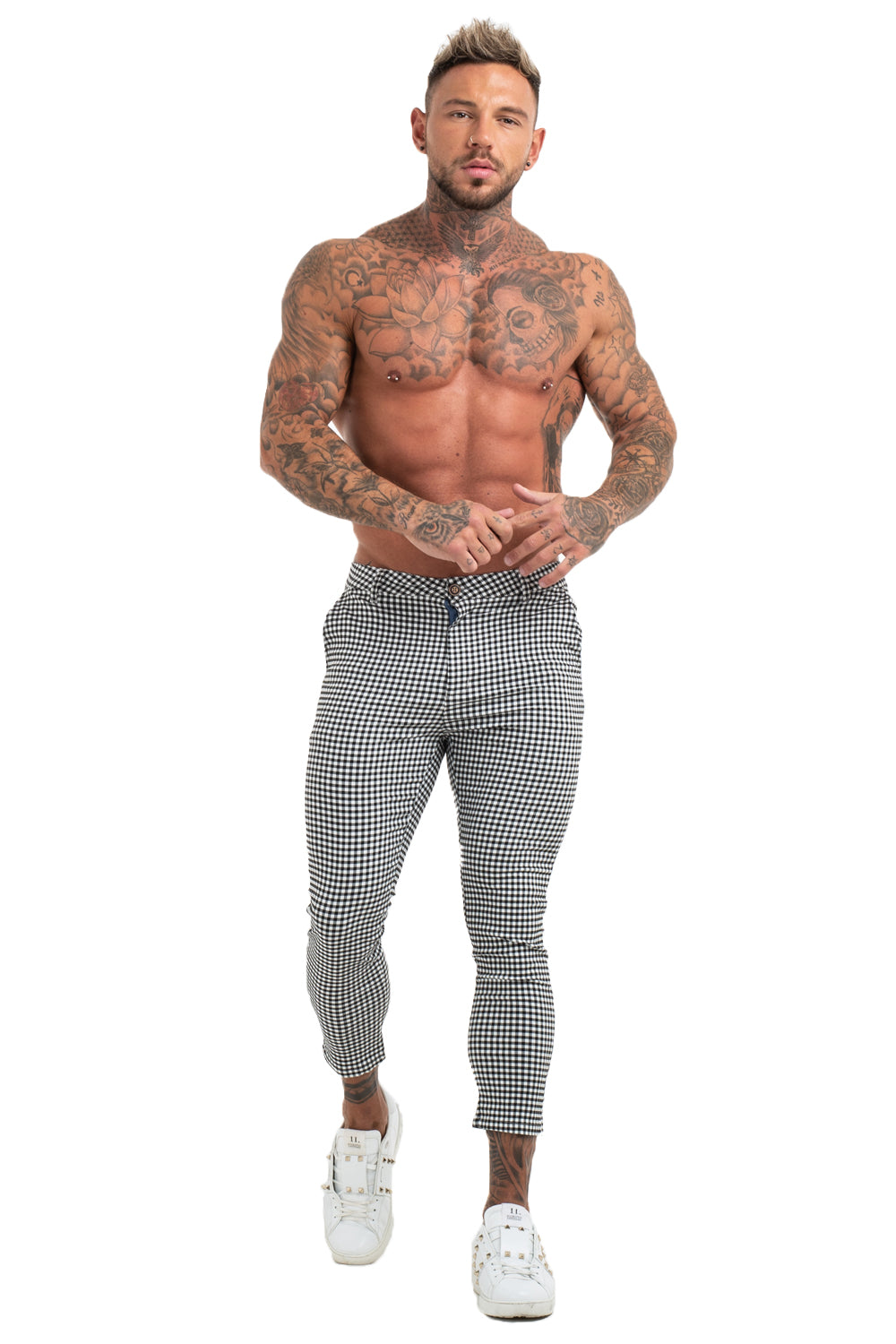Small Black & White Checks Trousers