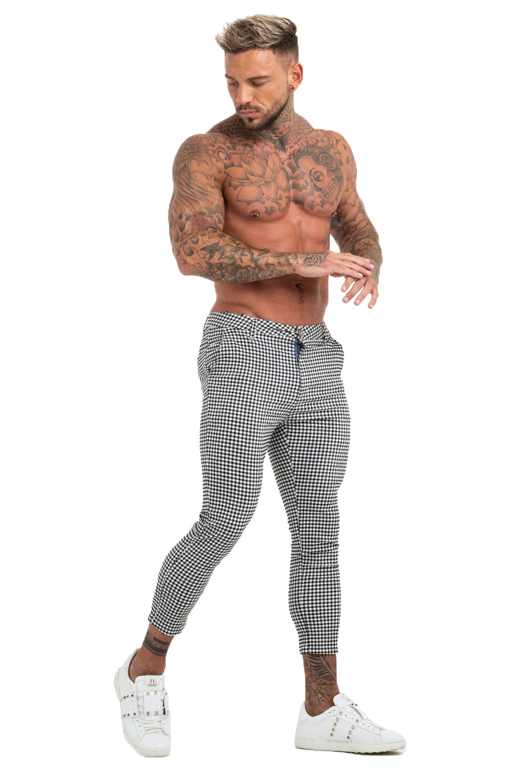 Small Black & White Checks Trousers