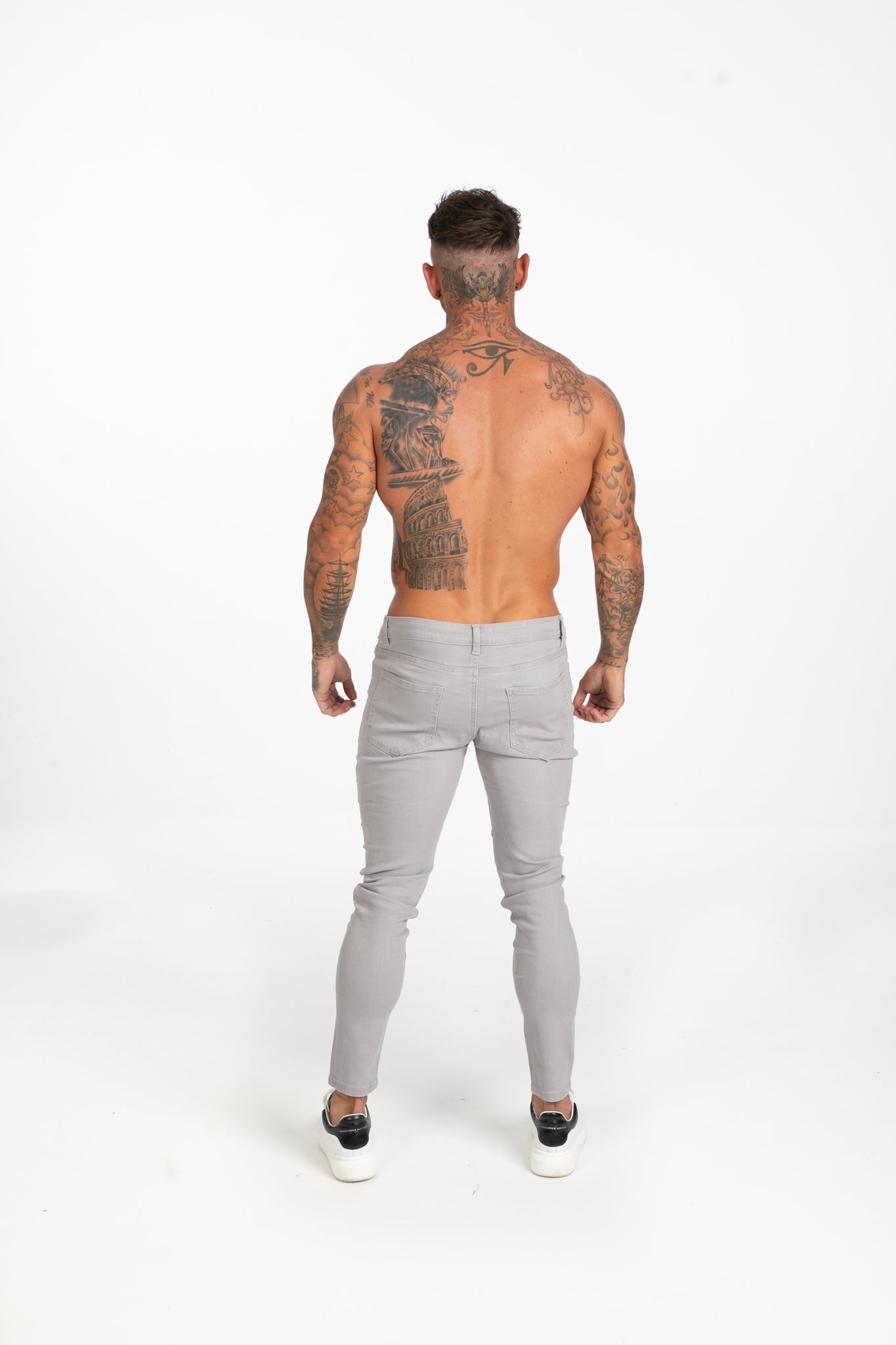 Men's Light Grey Skinny Stretchable Jeans