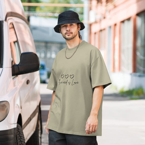 "All We Need Is Love" Oversized faded t-shirt