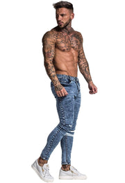 Blue Skinny Ripped Jeans - MensFashionsWorld 