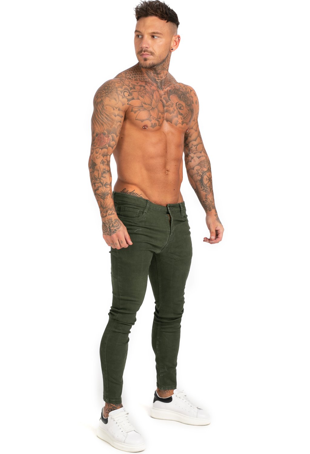 Men's Green Skinny Jeans - MensFashionsWorld