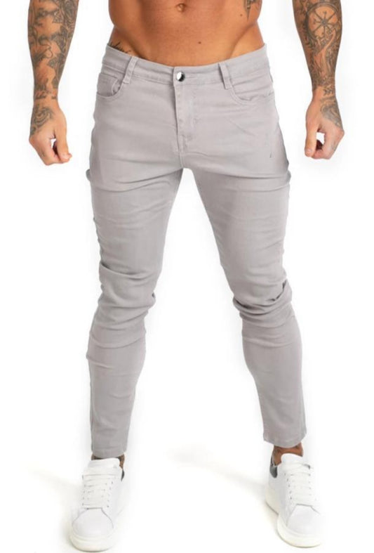 MensFashionsWorld-Men's Grey Skinny Stretchable Jeans-1
