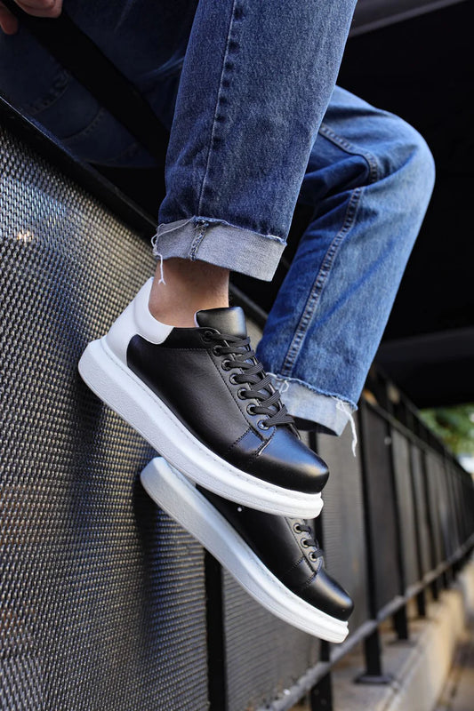 Classic Black Leather Sneakers