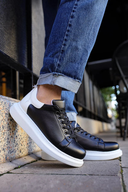 Classic Black Leather Sneakers