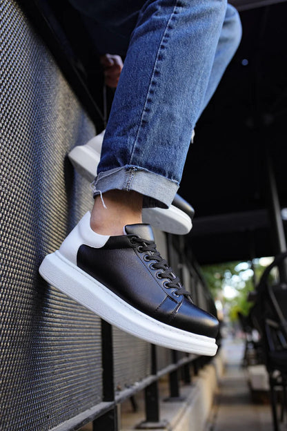 Classic Black Leather Sneakers
