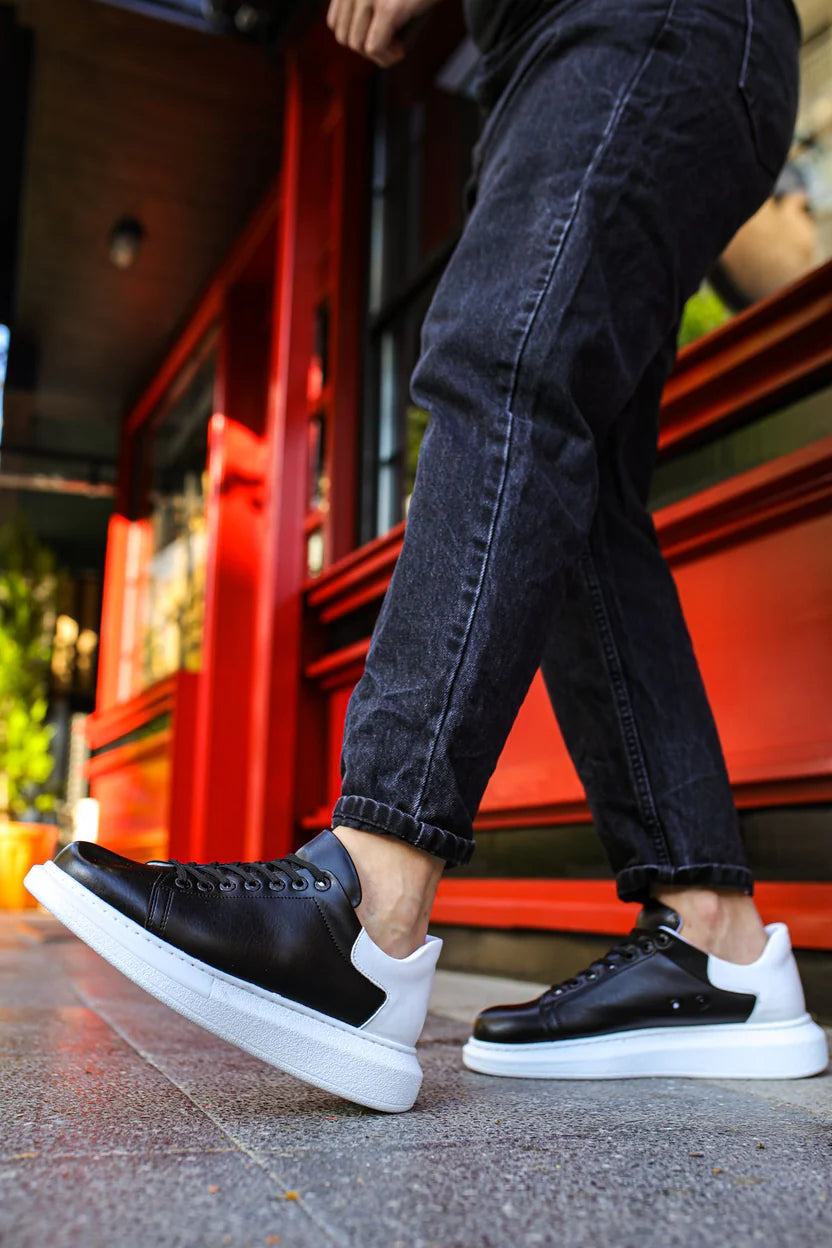 Classic Black Leather Sneakers
