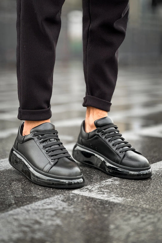 Full Black Leather Sneakers
