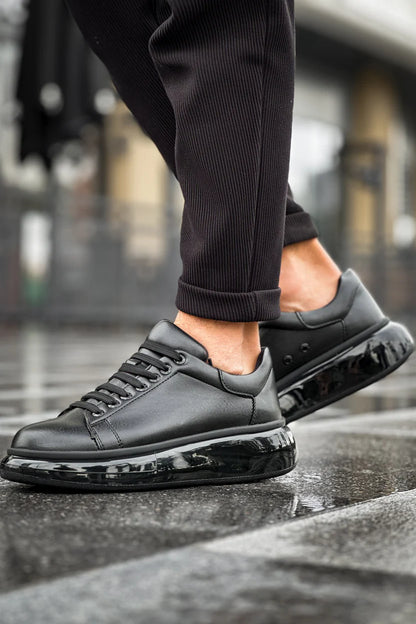 Full Black Leather Sneakers
