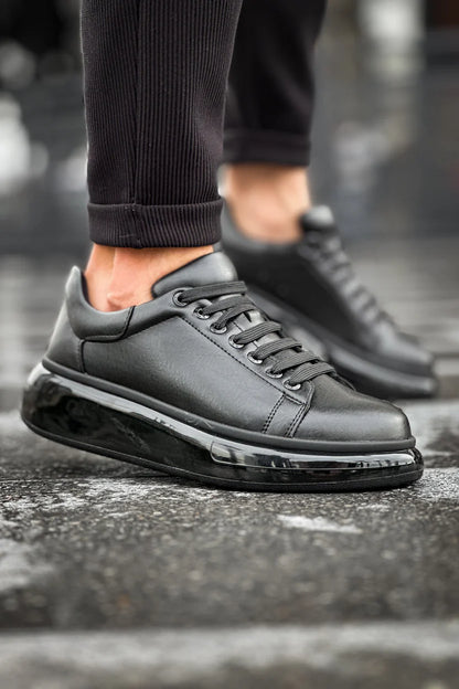 Full Black Leather Sneakers