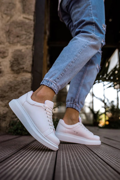 Full White Leather Sneakers