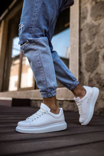 Full White Leather Sneakers