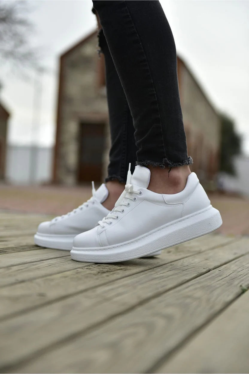 Full White Leather Sneakers