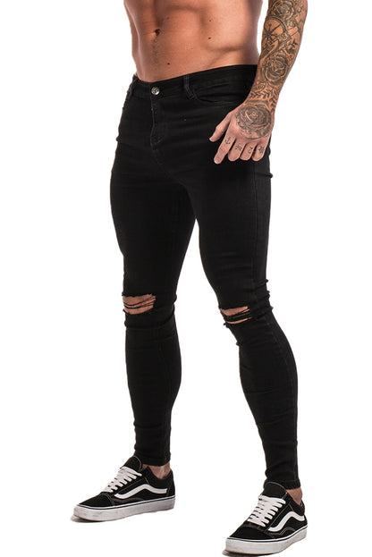 Black Skinny Knee Ripped Jeans