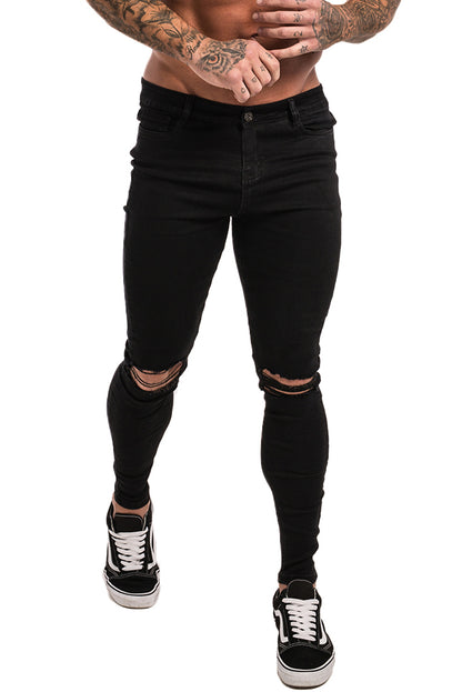 Black Skinny Knee Ripped Jeans