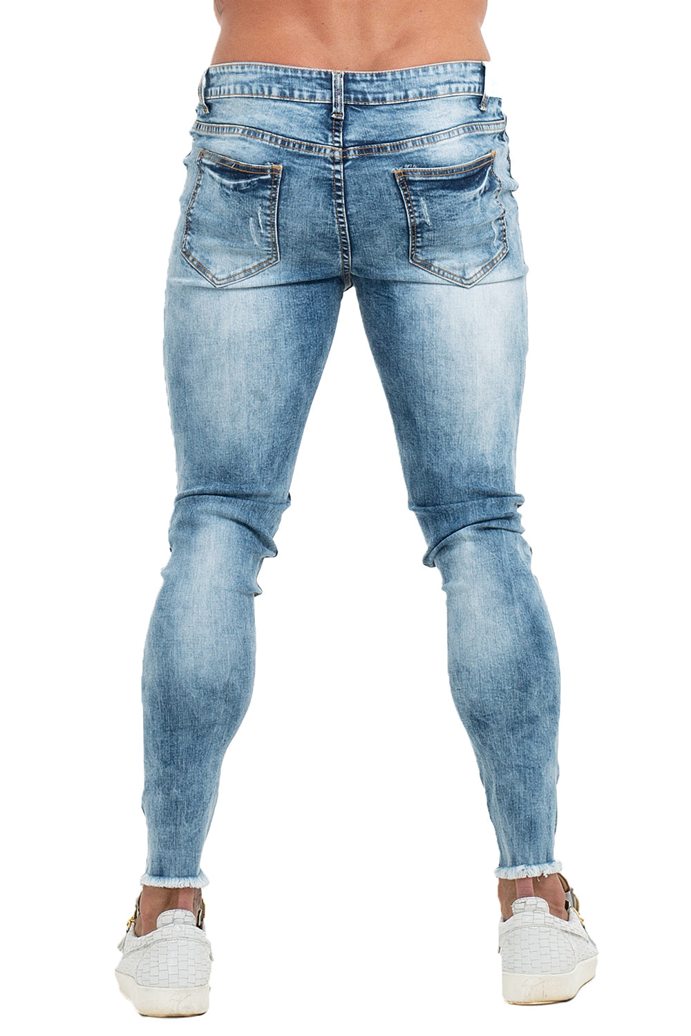 Light Blue Knee Ripped Stretchy Jeans