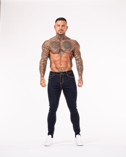 Men's Deep Blue Skinny Stretchable Denim Jeans