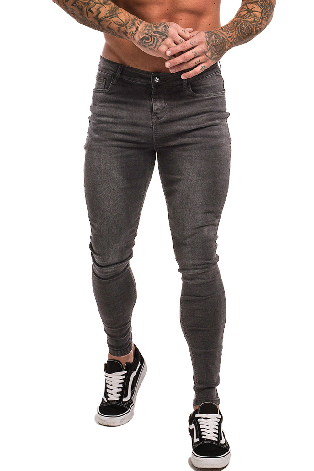 Men's Grey Skinny Stretchable Jeans