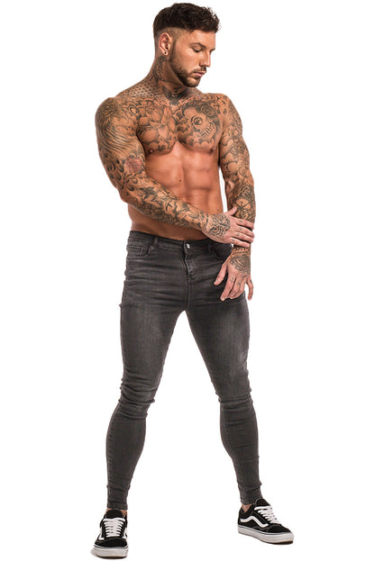 Men's Grey Skinny Stretchable Jeans