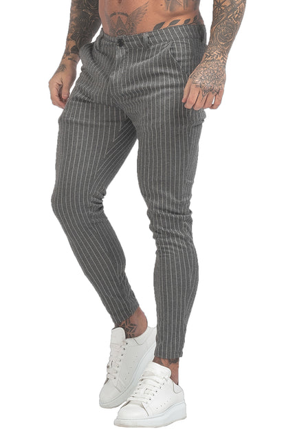 Striped Trousers - Grey