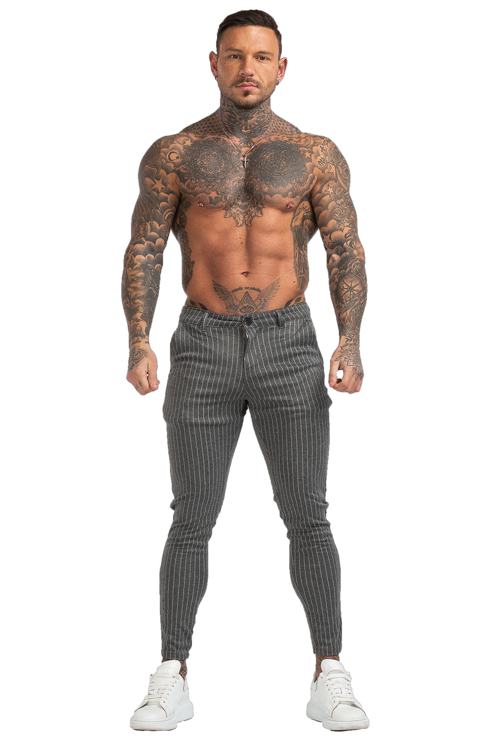 Striped Trousers - Grey