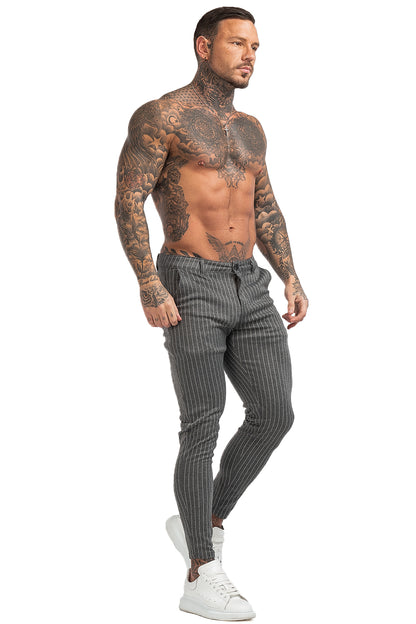 Striped Trousers - Grey