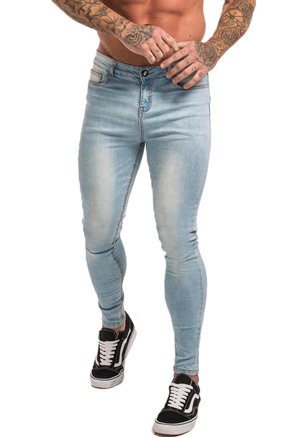 Men's Ice Blue Skinny Stretchable Jeans