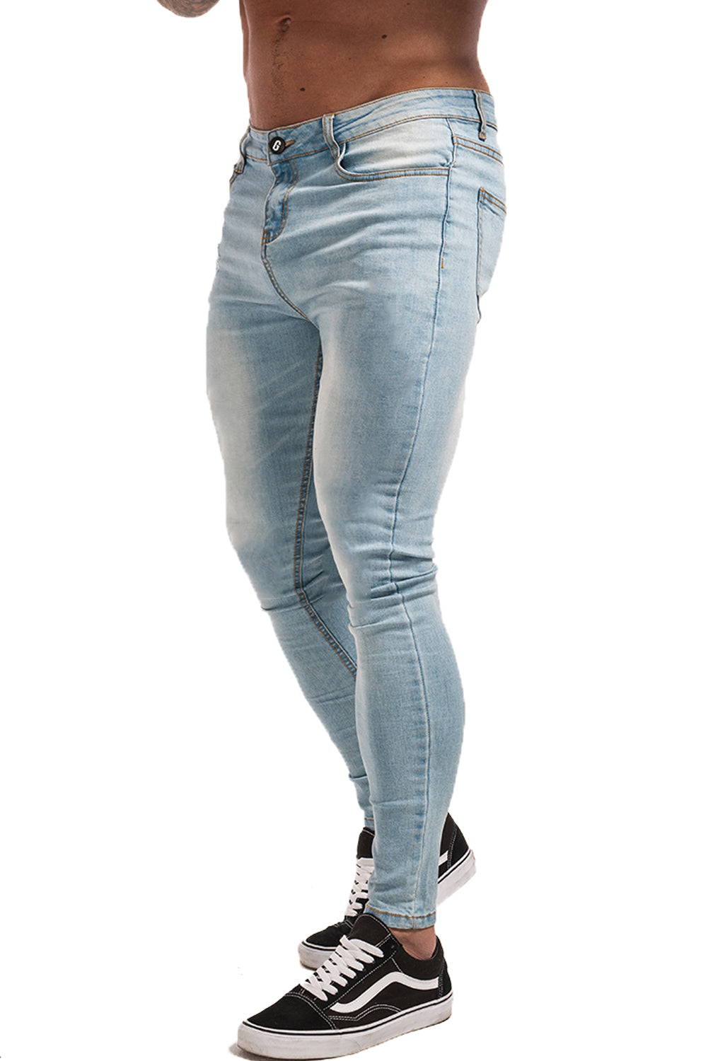 Men's Ice Blue Skinny Stretchable Jeans