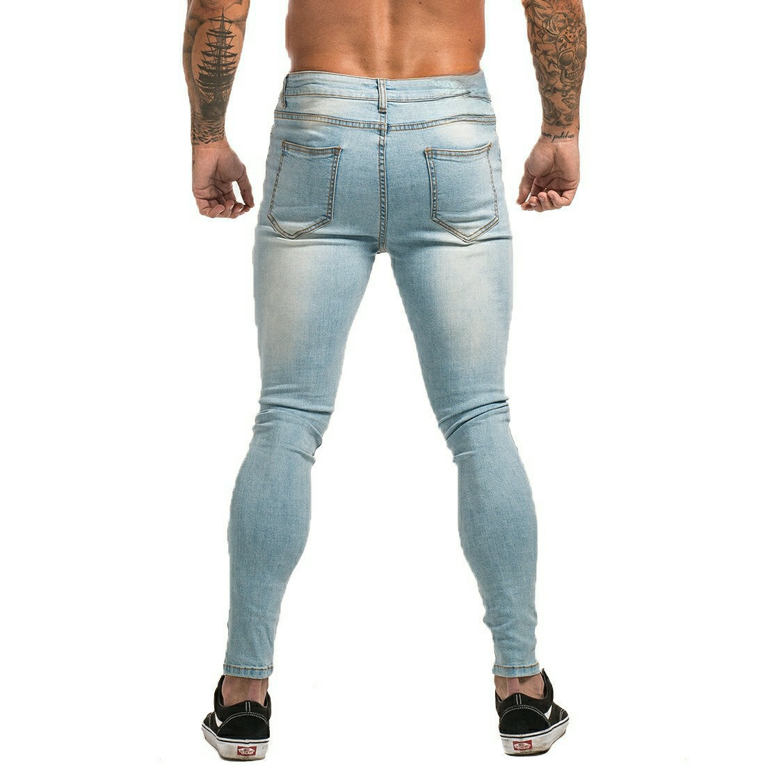 Men's Ice Blue Skinny Stretchable Jeans