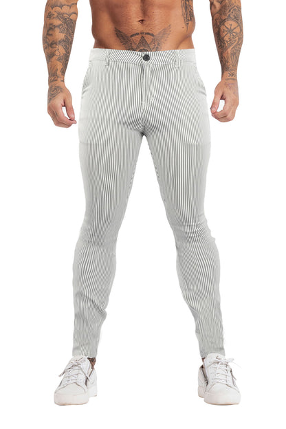 Light Grey Striped Trousers