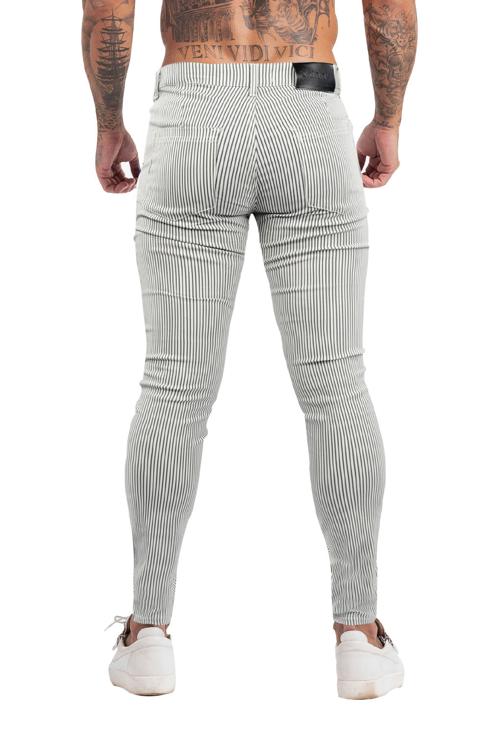 Light Grey Striped Trousers