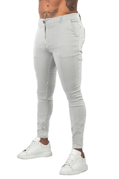 Light Grey Striped Trousers