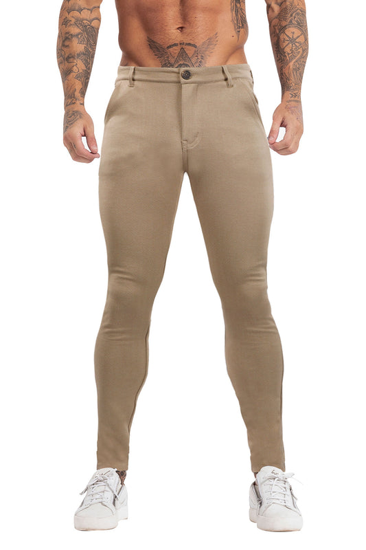 Men's Light Khaki High Stretchable Chinos Pants