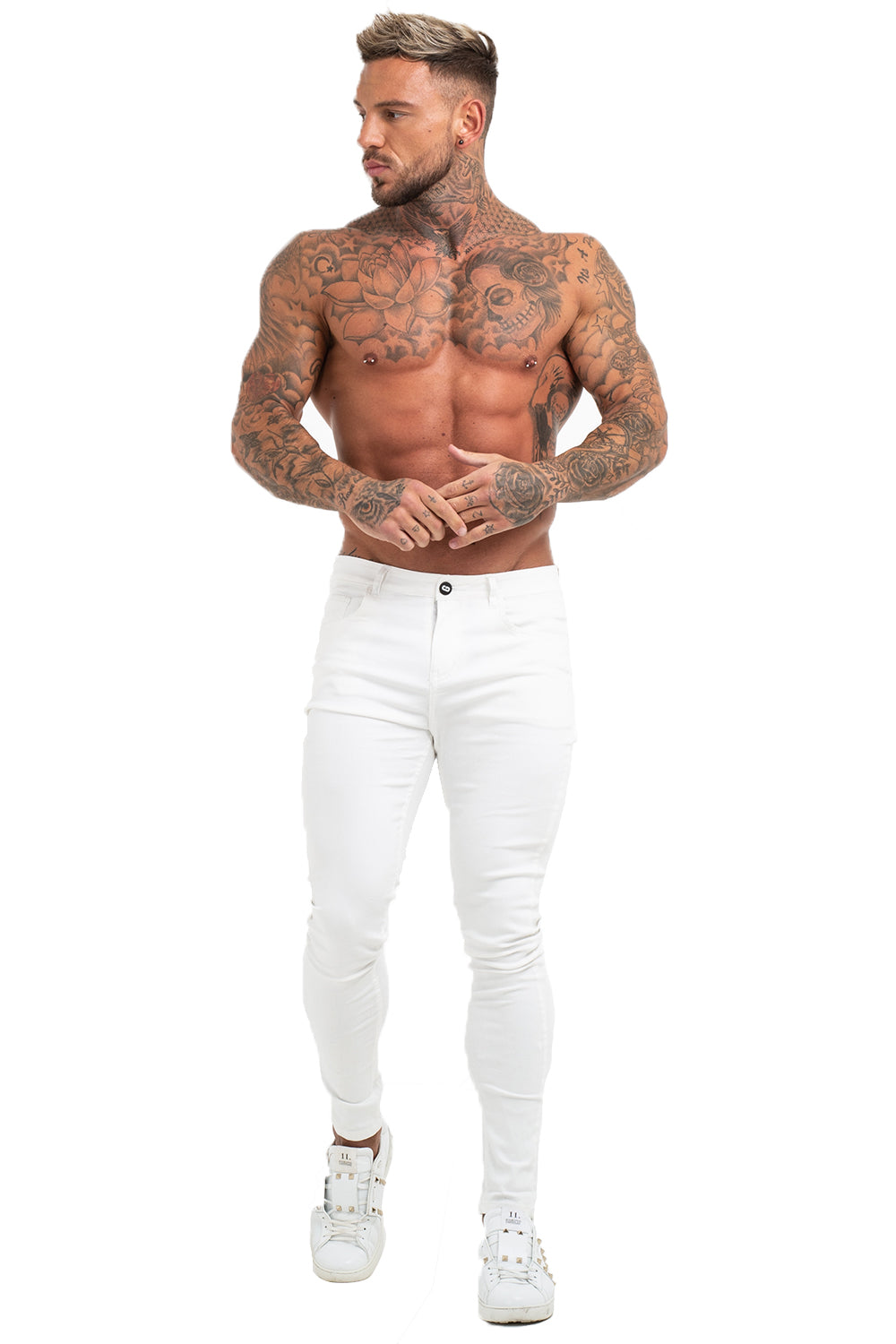 Men's White Skinny Stretchable Jeans