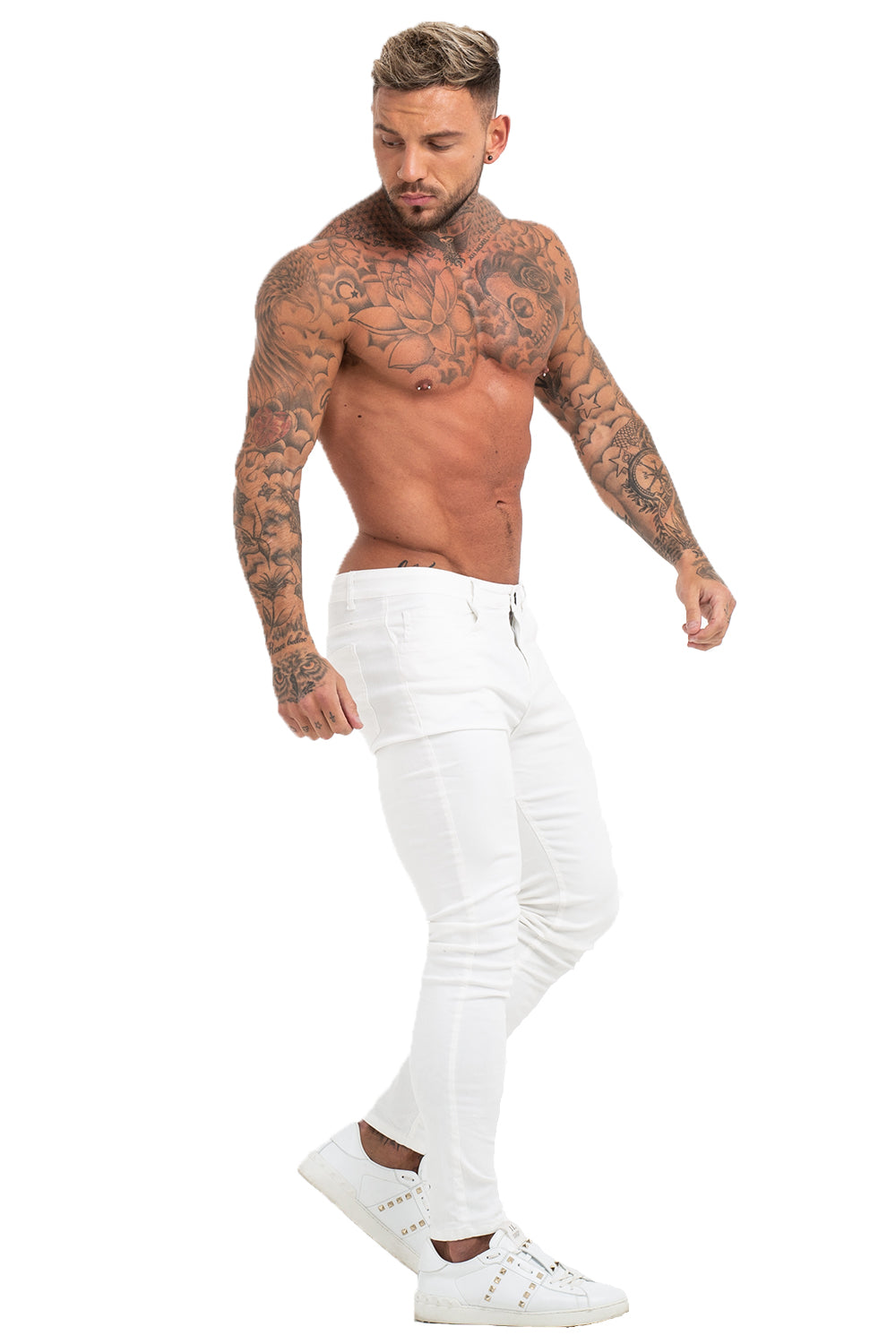 Men's White Skinny Stretchable Jeans