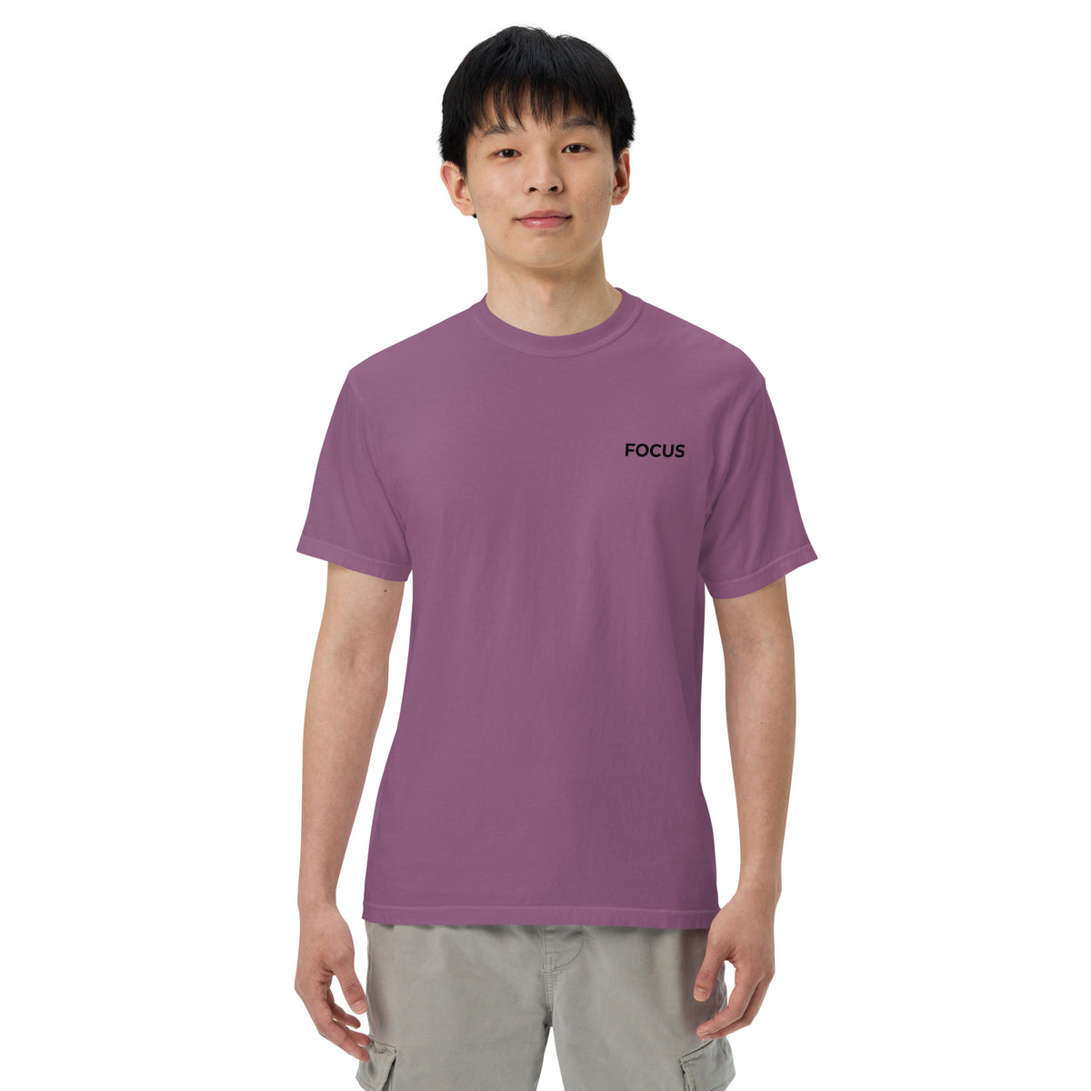 Slim Fit Essential T-Shirt "Focus" - BERRY