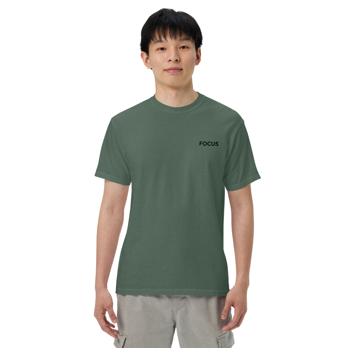Slim Fit Essential T-Shirt "Focus" - GREEN