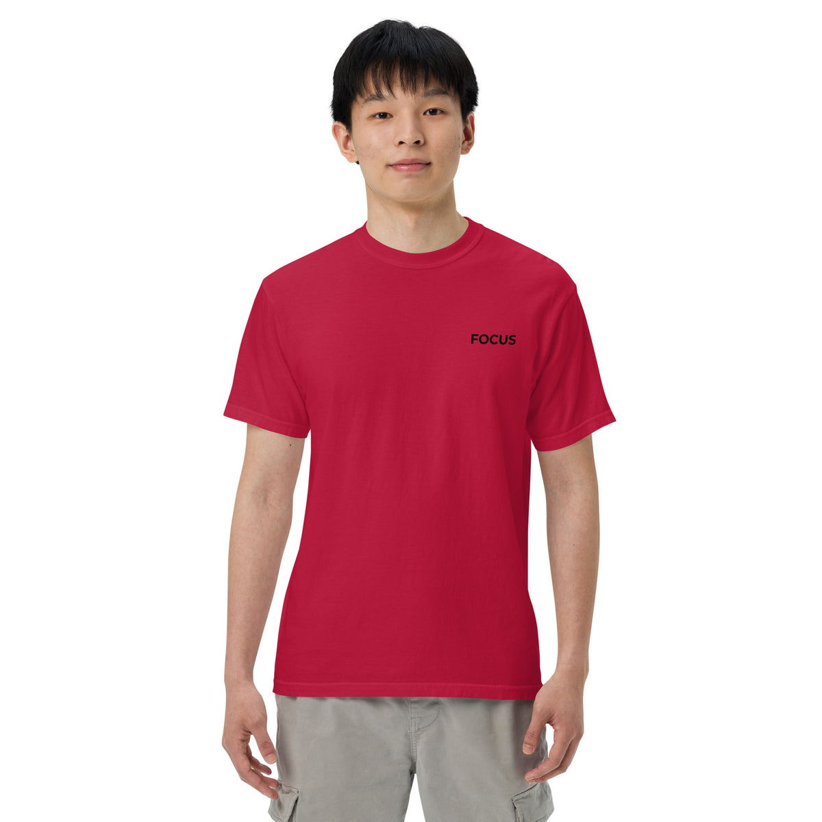 Slim Fit Essential T-Shirt "Focus" - RED