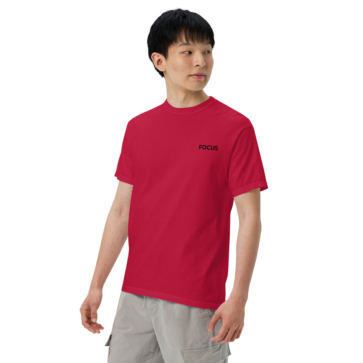 Slim Fit Essential T-Shirt "Focus" - RED