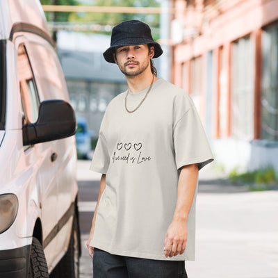"All We Need Is Love" Oversized faded t-shirt