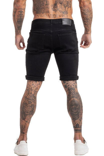 Black Denim Ripped Jeans Shorts For Summer - MensFashionsWorld 