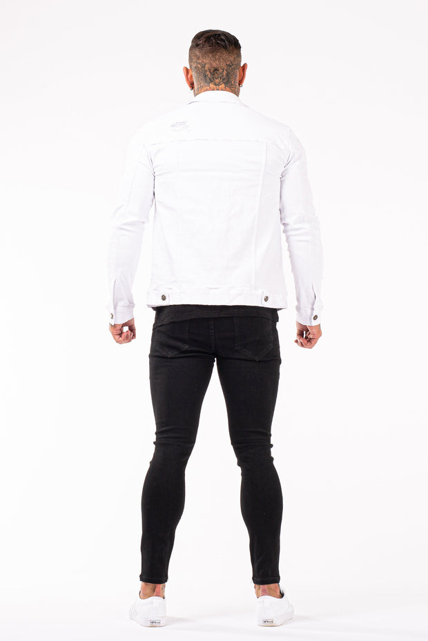 Mens Stylish Denim Jacket - White