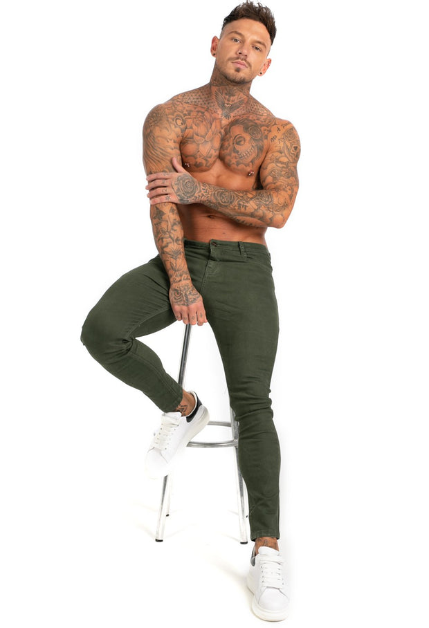 Men's Green Skinny Jeans - MensFashionsWorld 