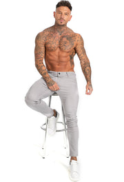 Men's Grey Stretch Jeans - MensFashionsWorld 