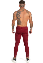 Men's Red Stretch Skinny Jeans - MensFashionsWorld 