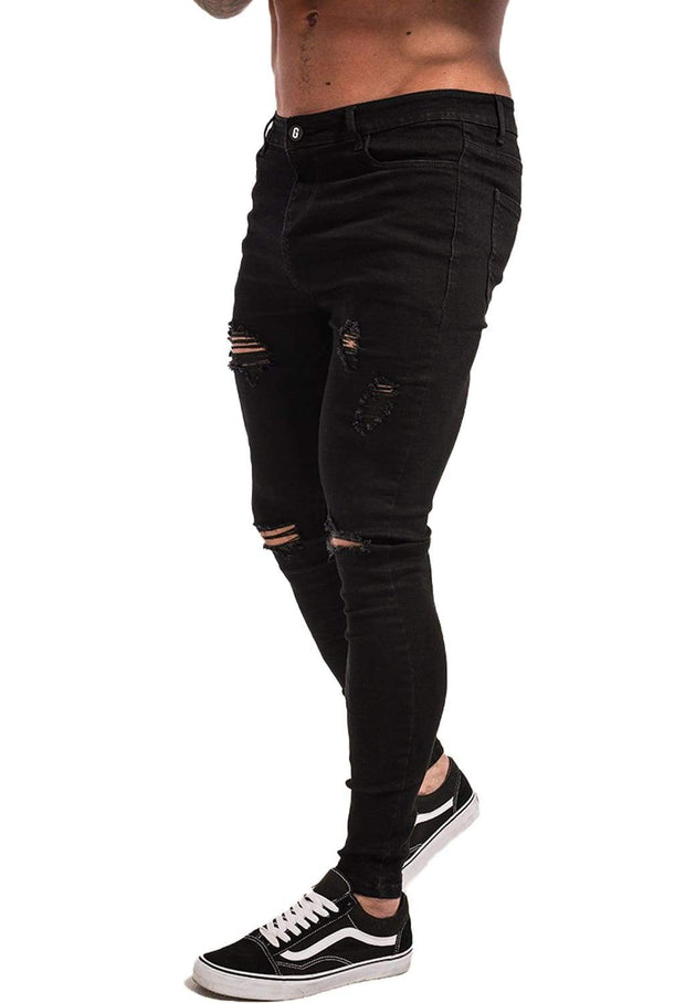 Mens Black Ripped Skinny Jeans - MensFashionsWorld 